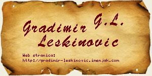 Gradimir Leškinović vizit kartica